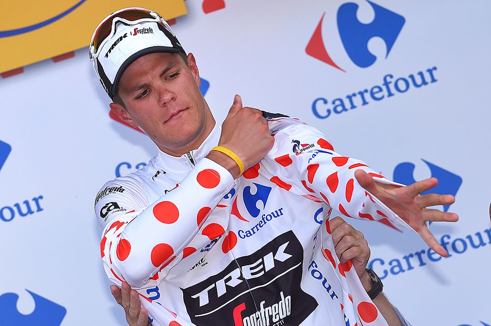 Jasper Stuyven (Bel) Trek-Segafredo leads the mountain classification