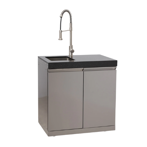 Draco Grills Outdoor Kitchen Stainless Steel Sink Cabinet with Granite Top