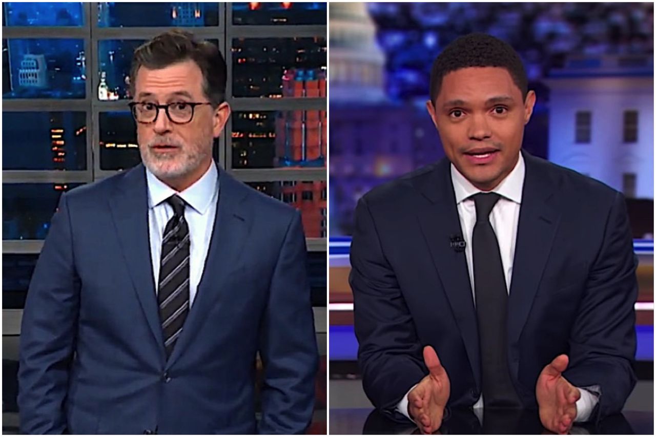 Stephen Colbert and Trevor Noah are skeptical of Trump&amp;#039;s hurricane skills