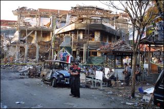 The real life scenes of devastation in Bali.