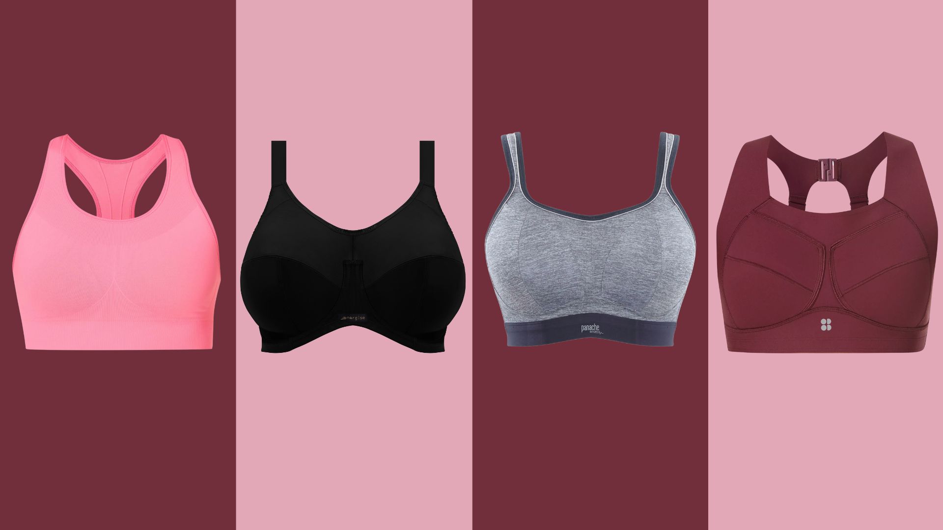 A selection of the. best bras from Sweaty Betty, Shock Absorber and Panache