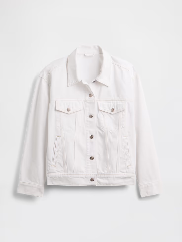 gap white denim jacket