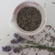 Dried lavender in pot