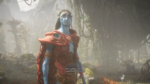 The player is visited by their character's na'vi ancestor in Avatar: Frontiers of Pandora.