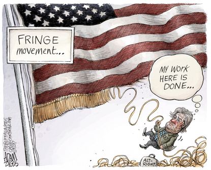 Political cartoon U.S. Bannon fired alt-right