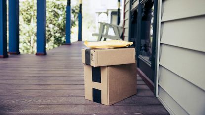 Three packages delivered on a porch