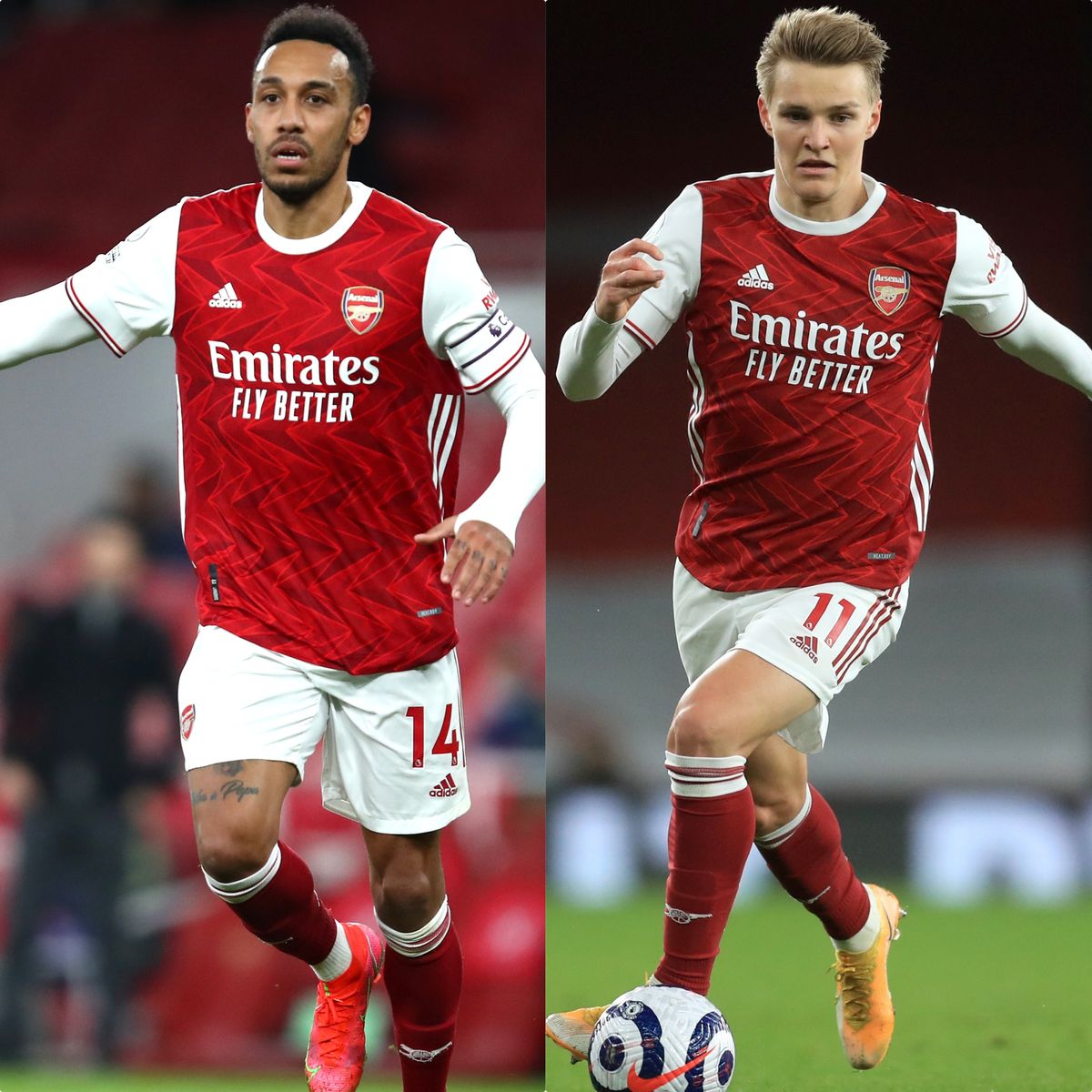 Pierre-Emerick Aubameyang and Martin Odegaard