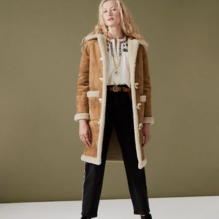 M&S Faux Shearling Textured Longline Coat
