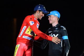 Contador and Froome on the podium of the 2014 Vuelta a España