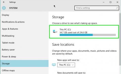 how much room does windows 10 take