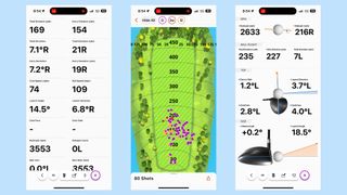 Screenshots of the data offered by the Garmin Golf app