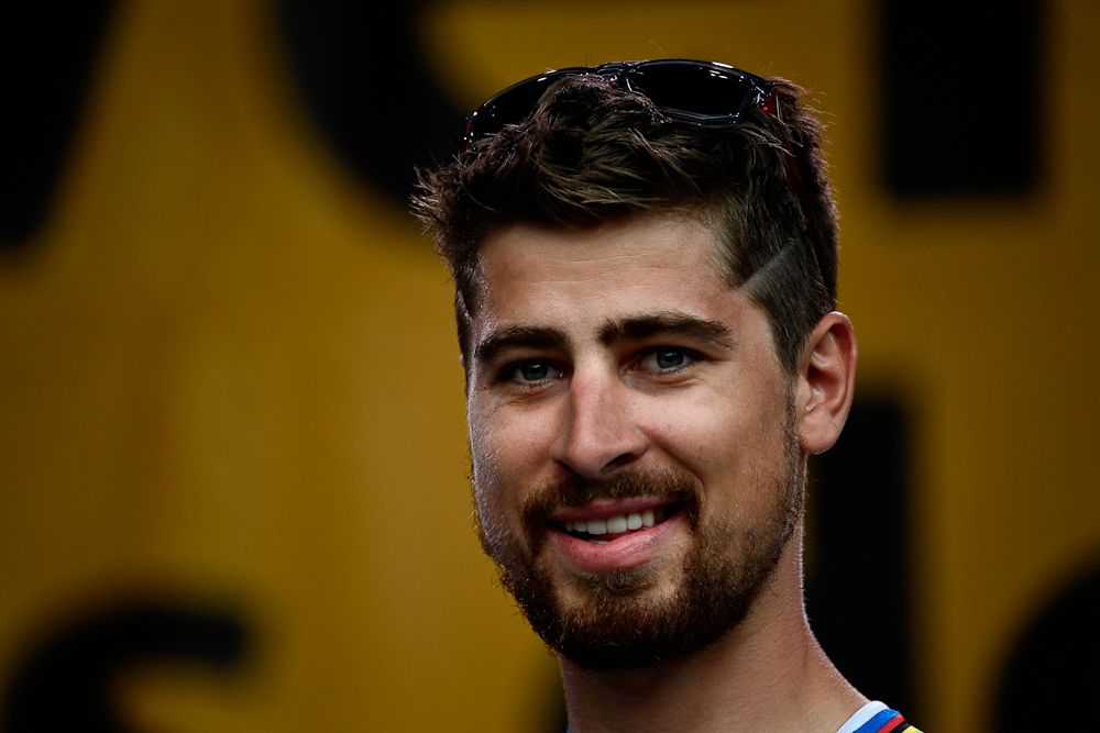 Peter Sagan got a fresh haircut for the 2018 Tour de France team presentation