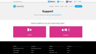 Speedify review - support options