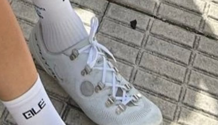 homemade lace up cycling shoes