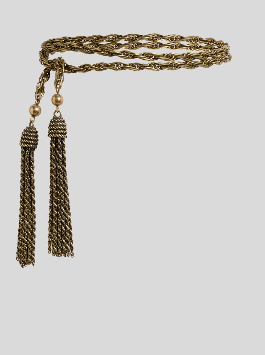 Braided Metal Belt With Tassels