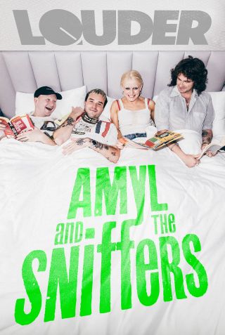 Louder's cover, featuring Amyl And The Sniffers in a big white bed