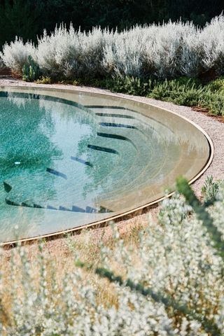 The pool at Stefan Brüggemann’s new Ibiza studio and retreat