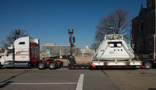 Orion Space Capsule Replica Ready for Parade