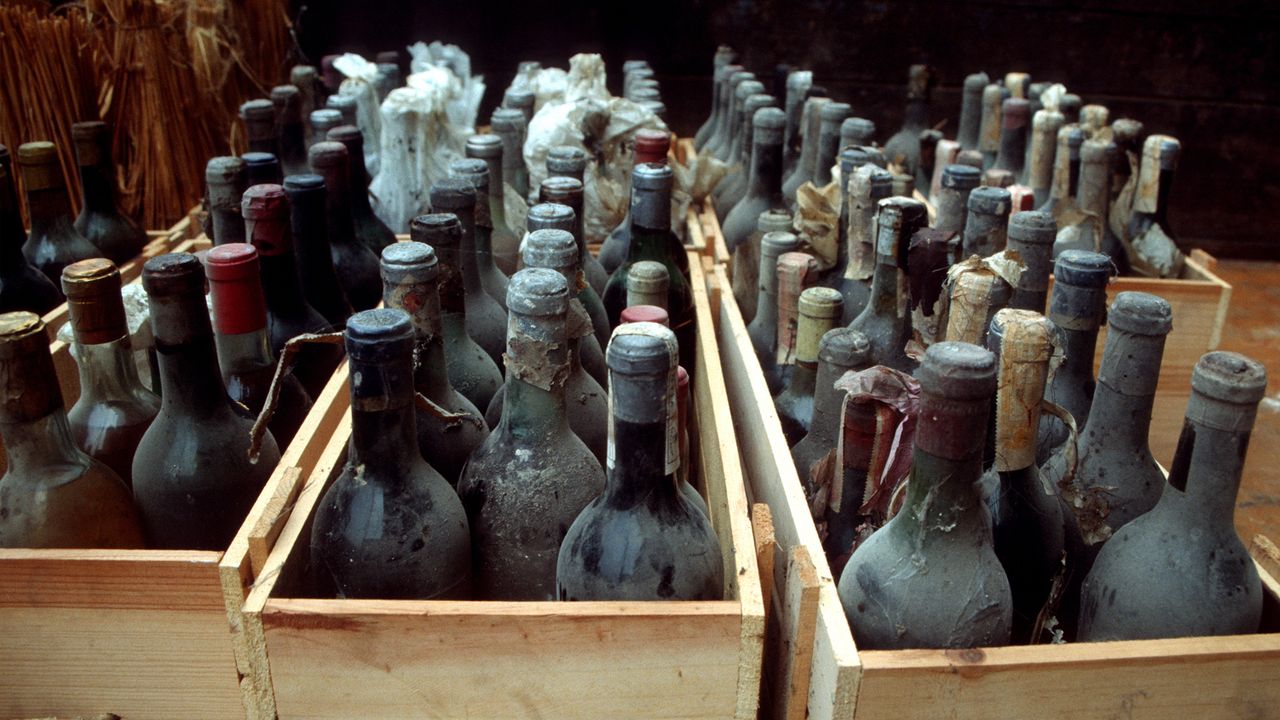 Old bottles of wine 