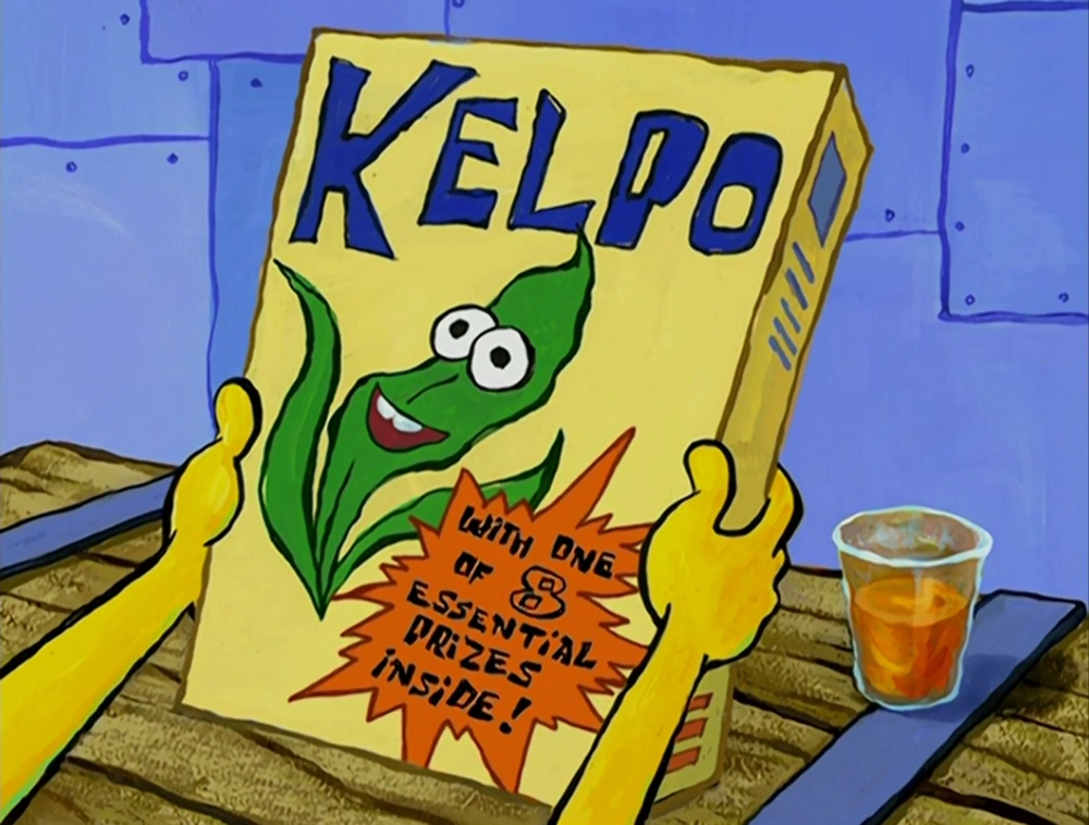 Kelpo cereal box from Spongebob Squarepants