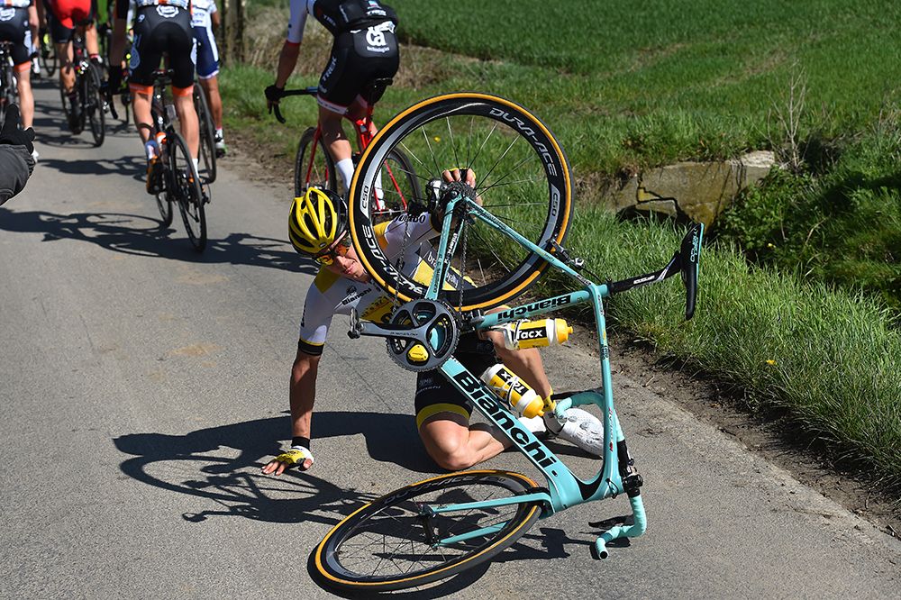 Sep Vanmarcke took a tumble in the race