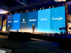 Image from Commvault GO 2018 in which Commvault is put in the same bracket as massive tech giants