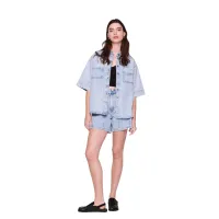 5. Giana Short Sleeve Extra Light Wash Denim Shirt