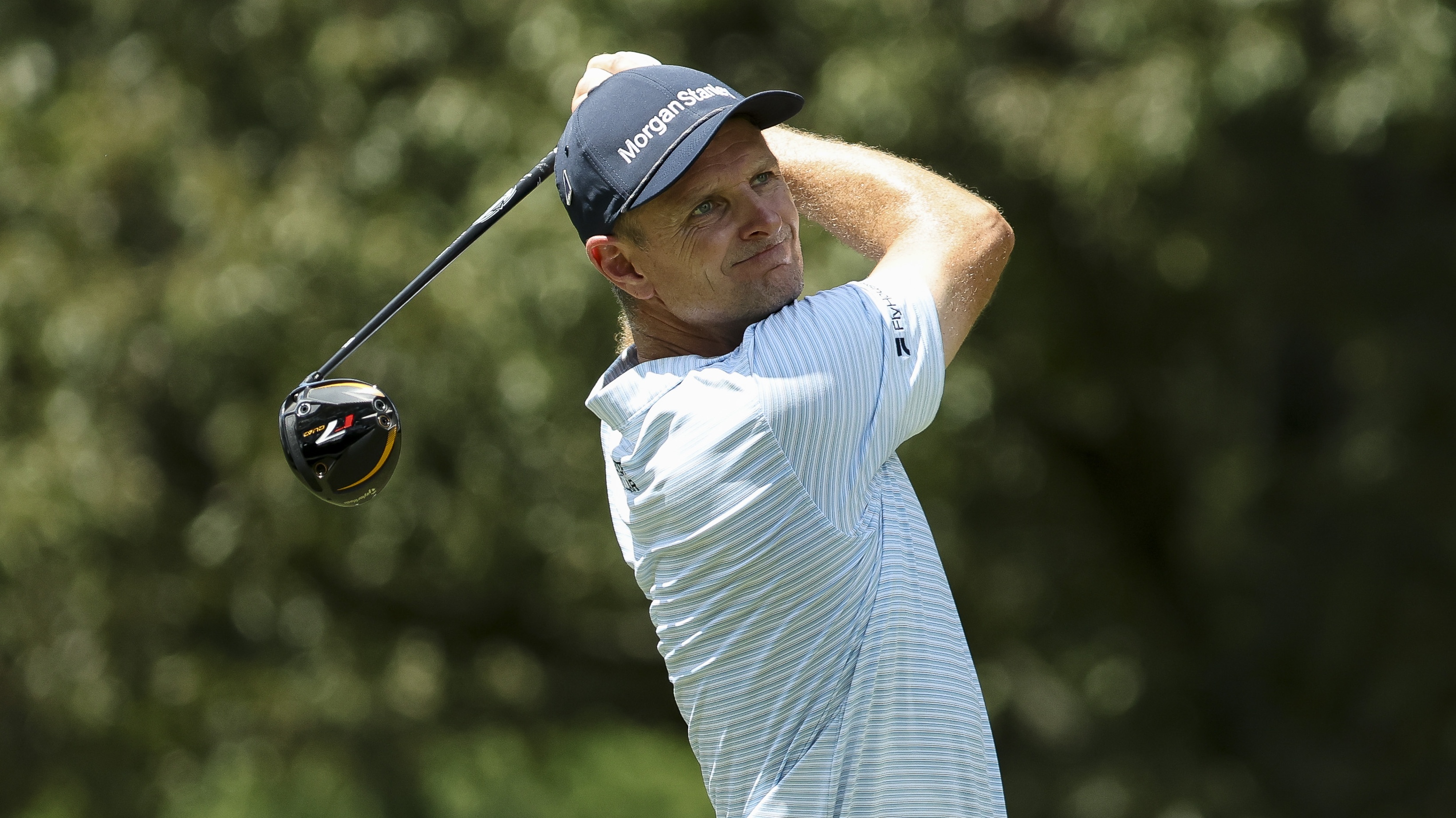 ustin Rose of England hits a tee shot on the seventh hole during the third round of the FedEx St. Jude Championship 2025 at TPC Southwind on August 09, 2025 in Memphis, Tennessee. 