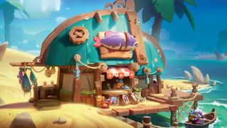 A seashore scene modelled in Blender