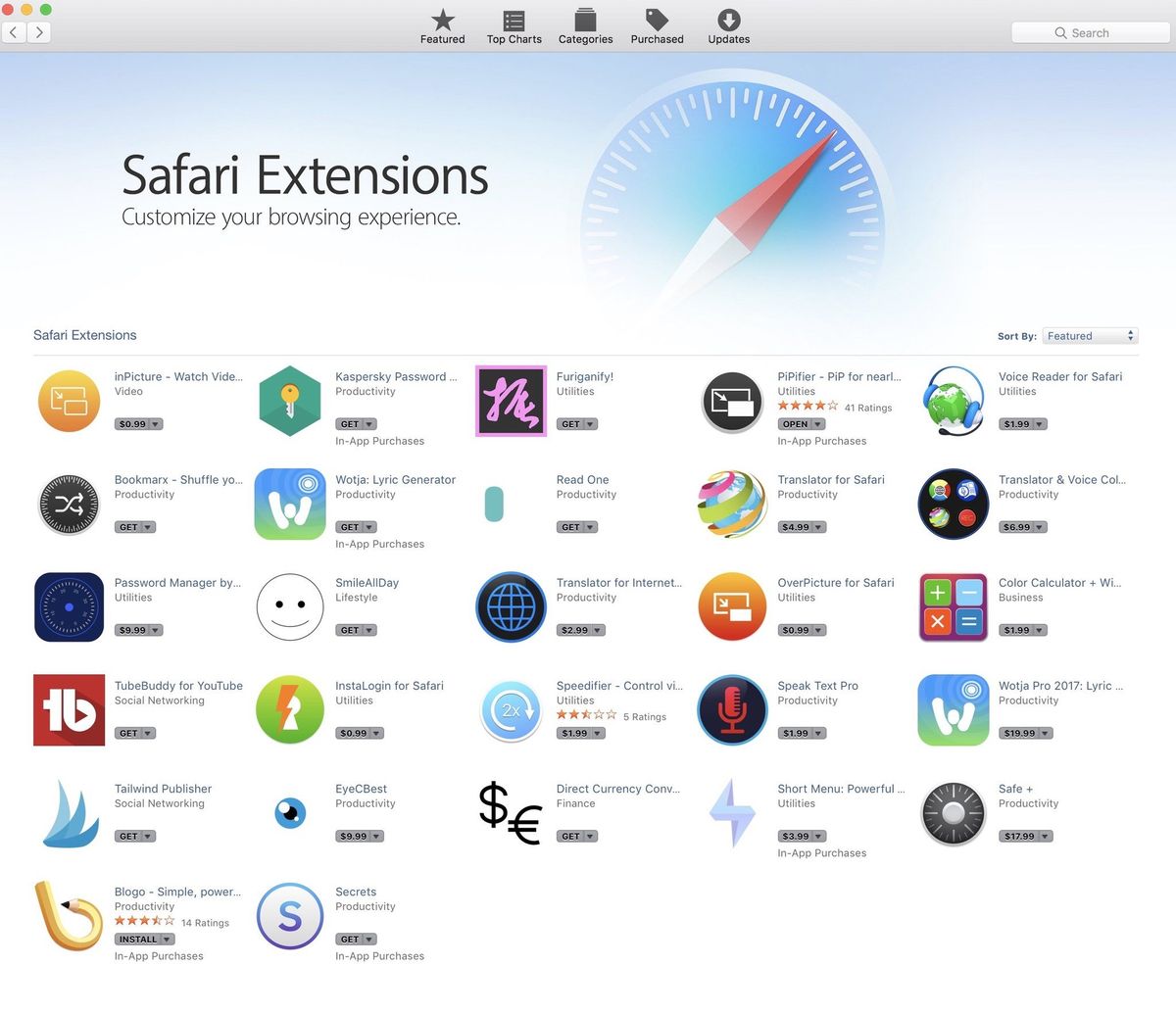 New Inventory: Safari Extensions