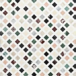 White tile with multicolored accents