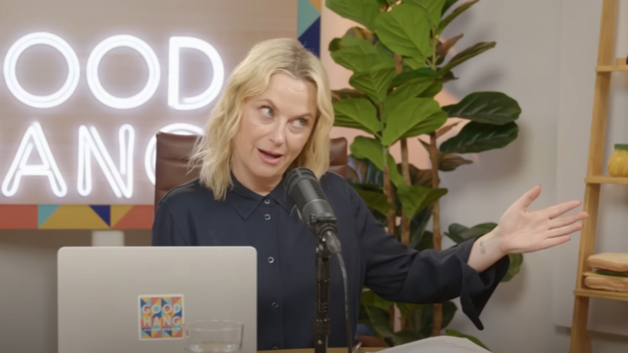 Amy Pohler looking flustered in a funny way.