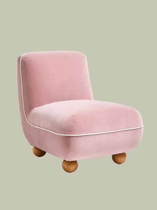 Ana Dusky Pink Velvet Accent Chair
