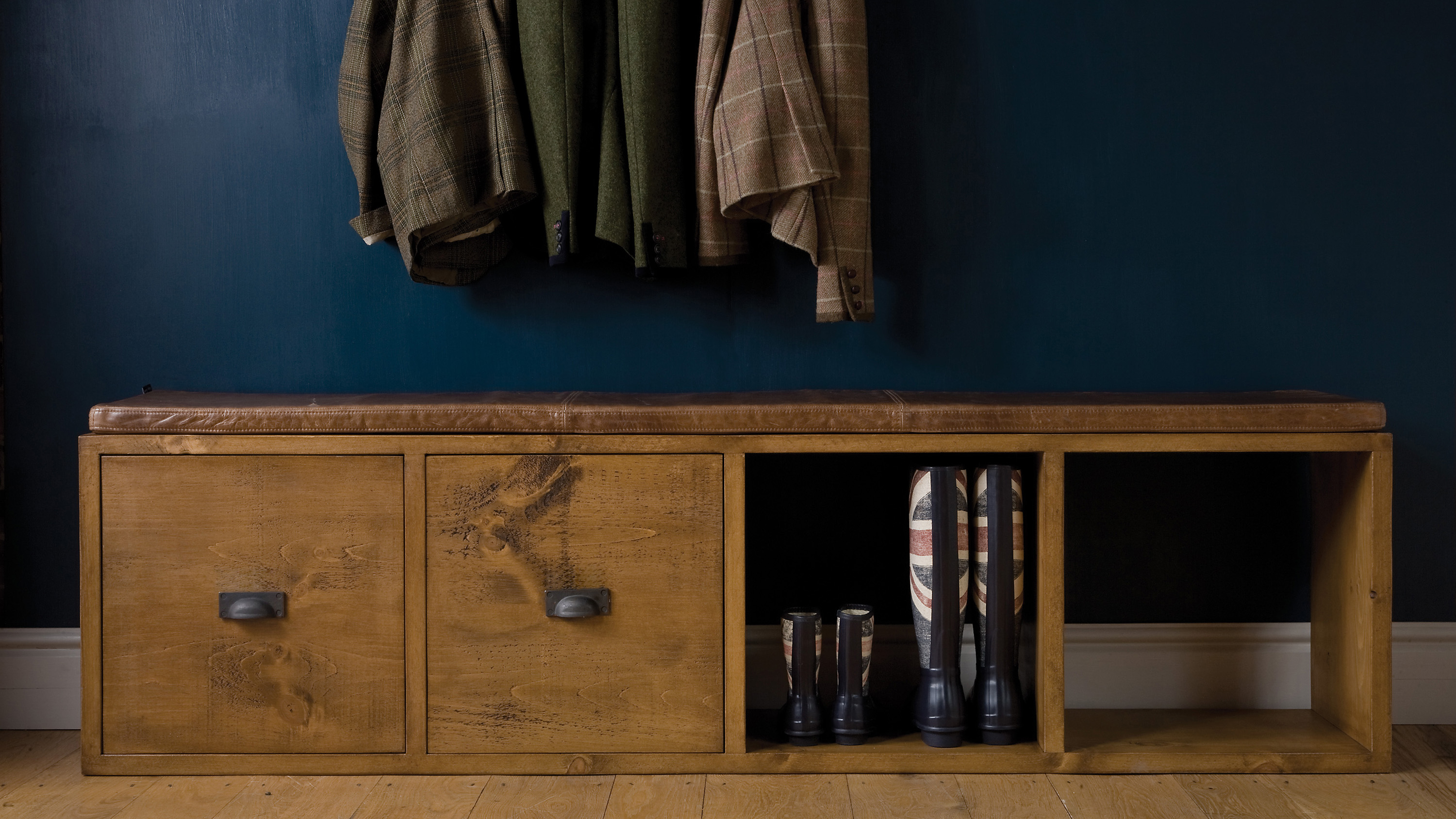 Flour Plank cubbyhole storage unit from Indigo Furniture used as a shoes storage idea