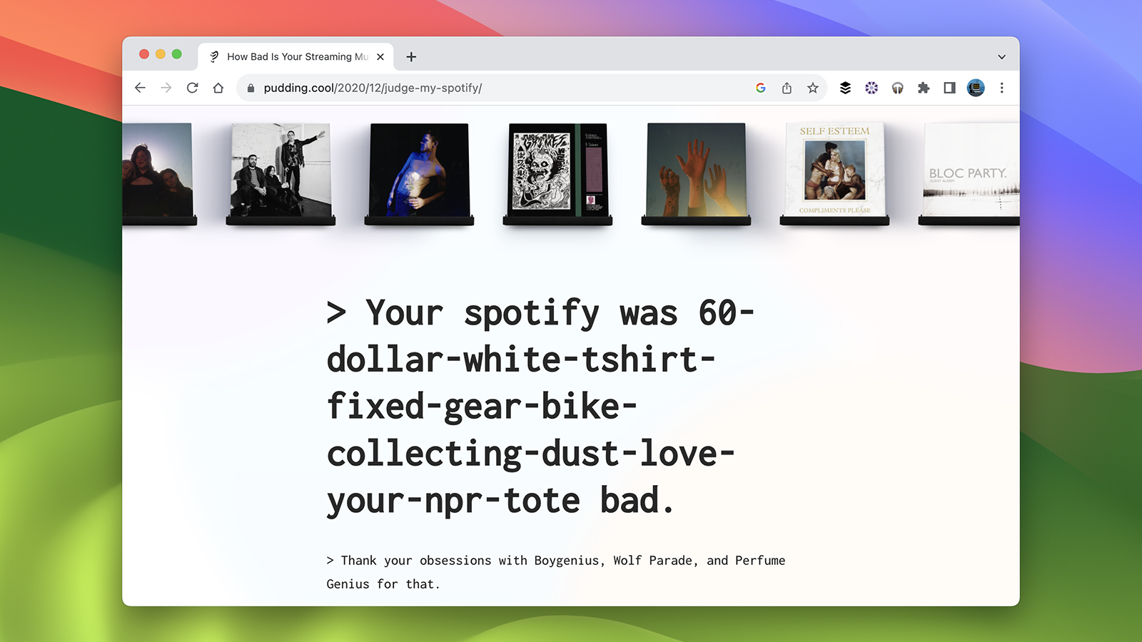 How Bad is Your Streaming Music? web app