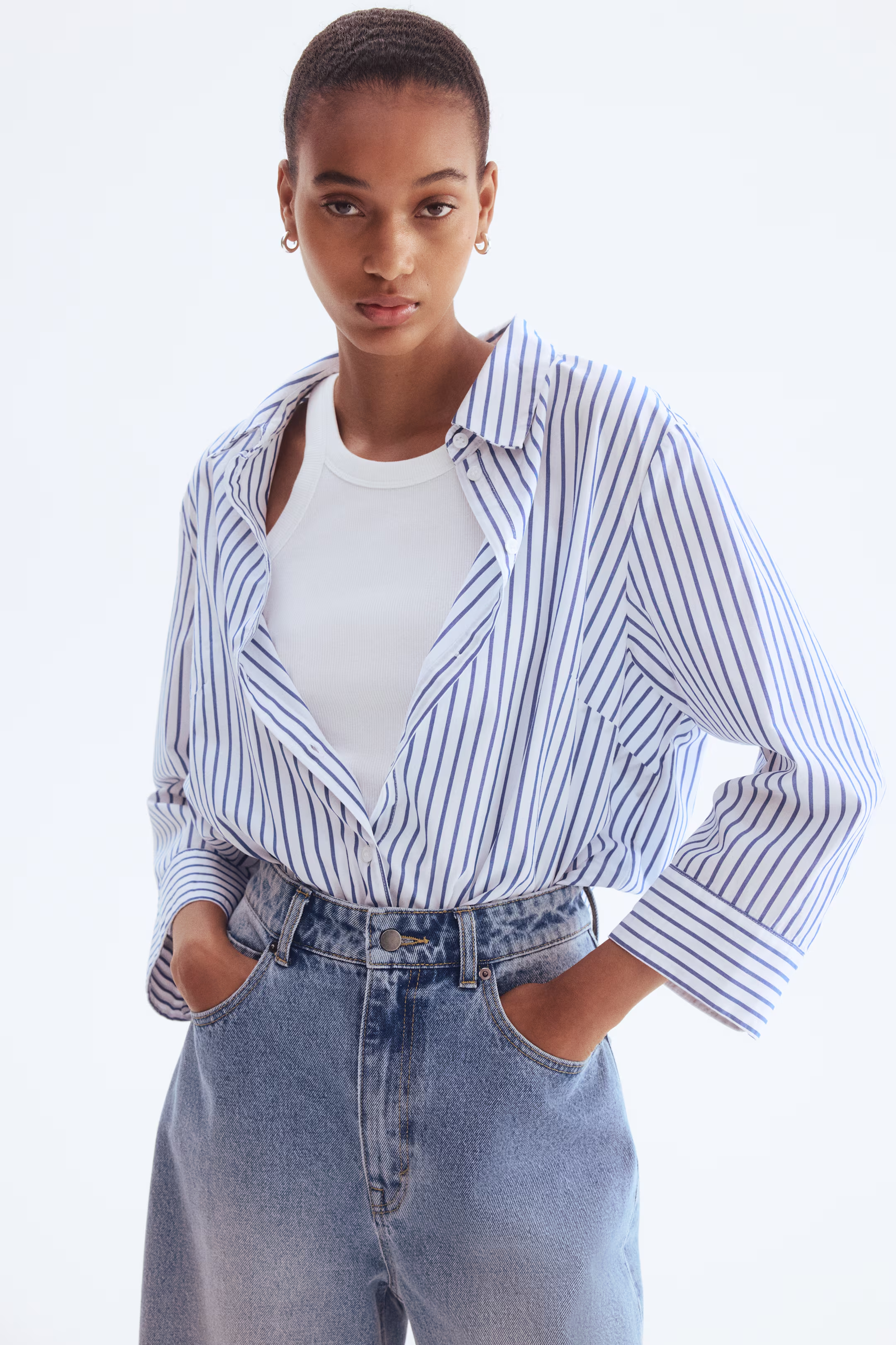 H&amp;M, Cotton poplin shirt