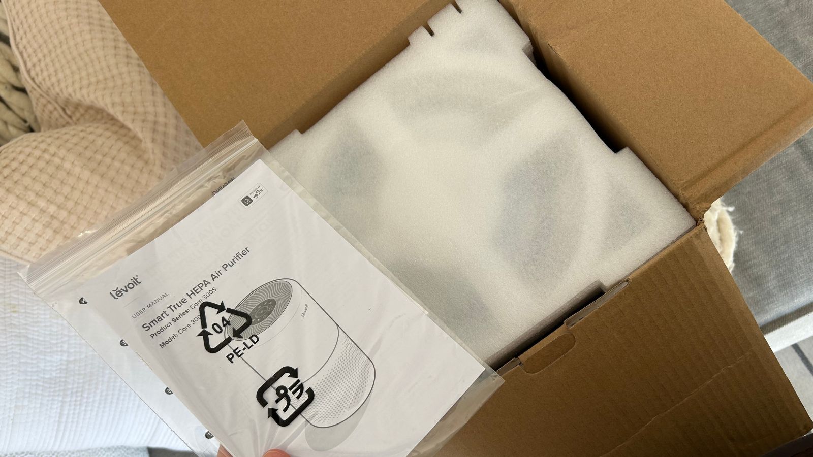 Levoit air purifier in box
