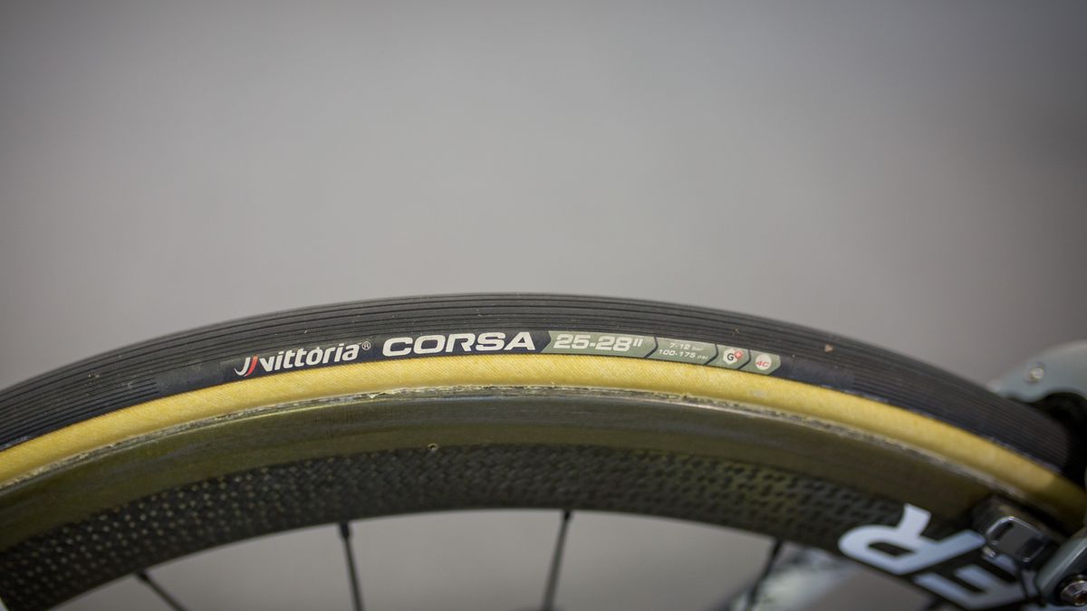 The Aeolus wheels are paired with Vittoria Corsa 25mm tubular tyres