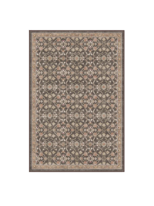Persian Scroll Dark Wood Rug, 4' x 6'