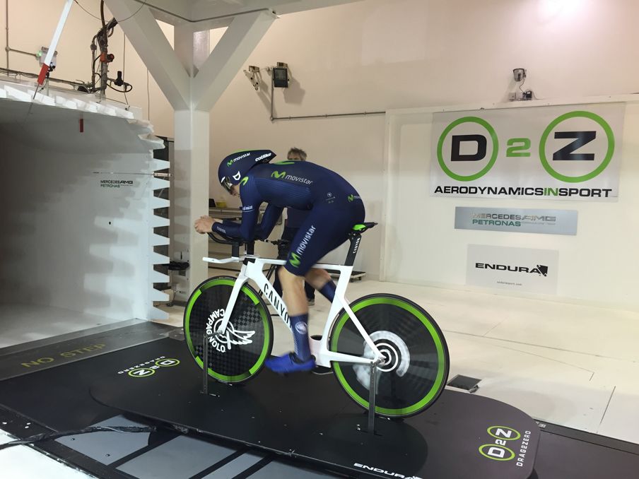 Alex Dowsett (Movistar) during his final wind tunnel test