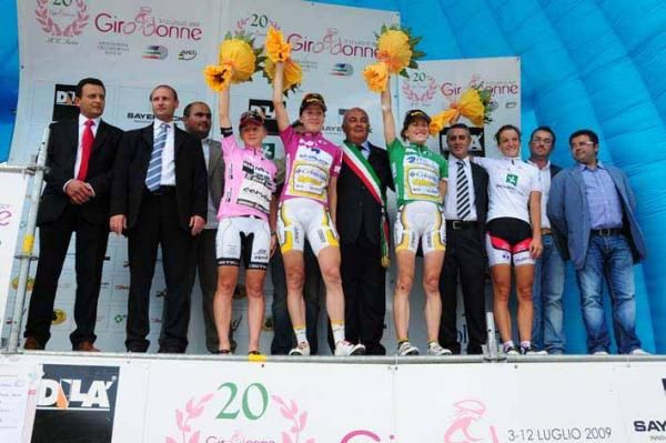 The stage 5 podium