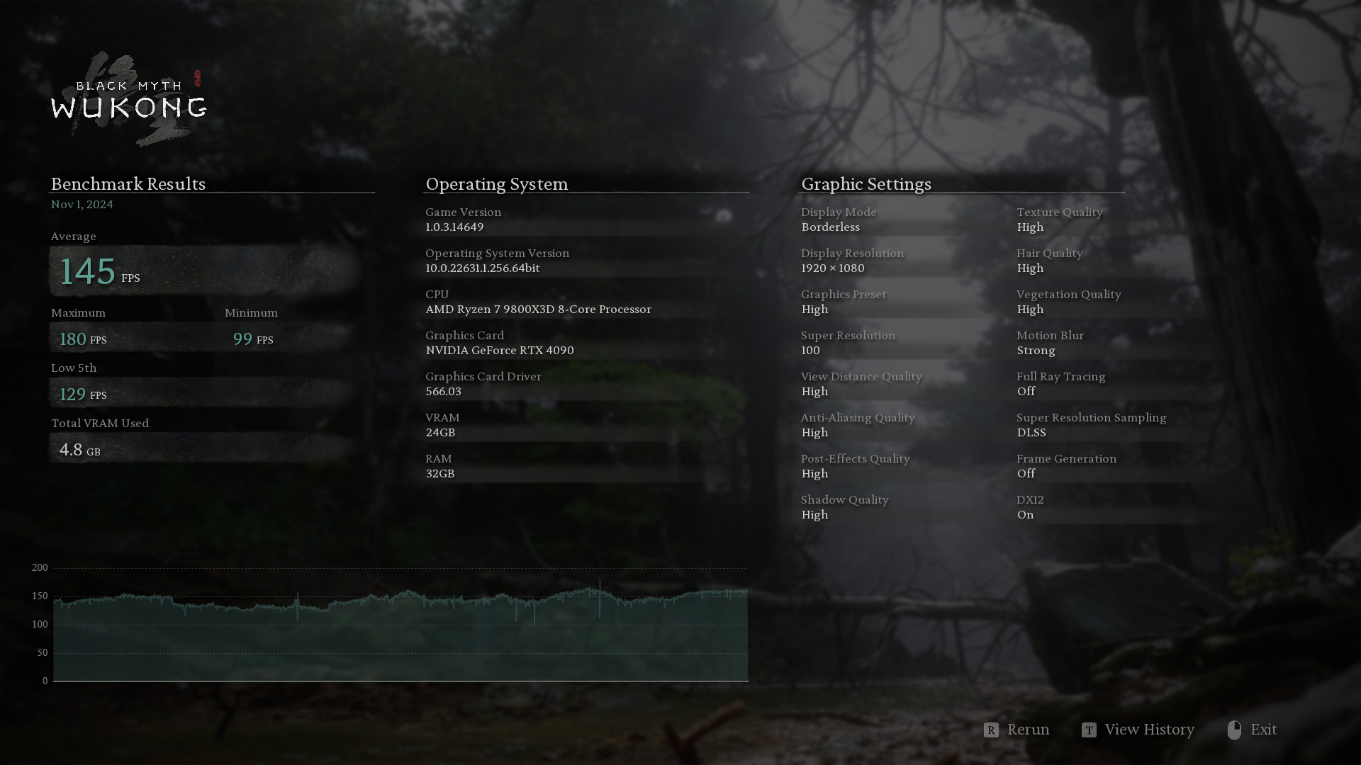 AMD Ryzen 7 9800X3D benchmark test in Black Myth: Wukong