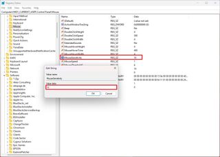 Change mouse speed with Registry