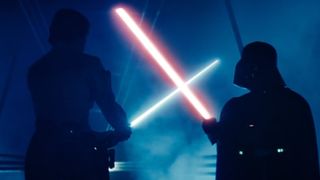 Luke Skywalker and Darth Vader prepare for battle in The Empire Strikes Back