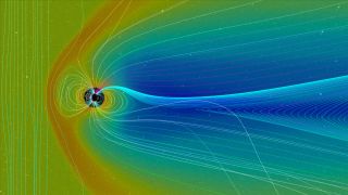 The magnetic field surrounding Earth is constantly fluctuating in strength.