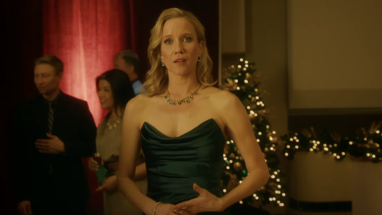 Jessy Schram dressed up for Hallmark's A Suite Holiday Romance