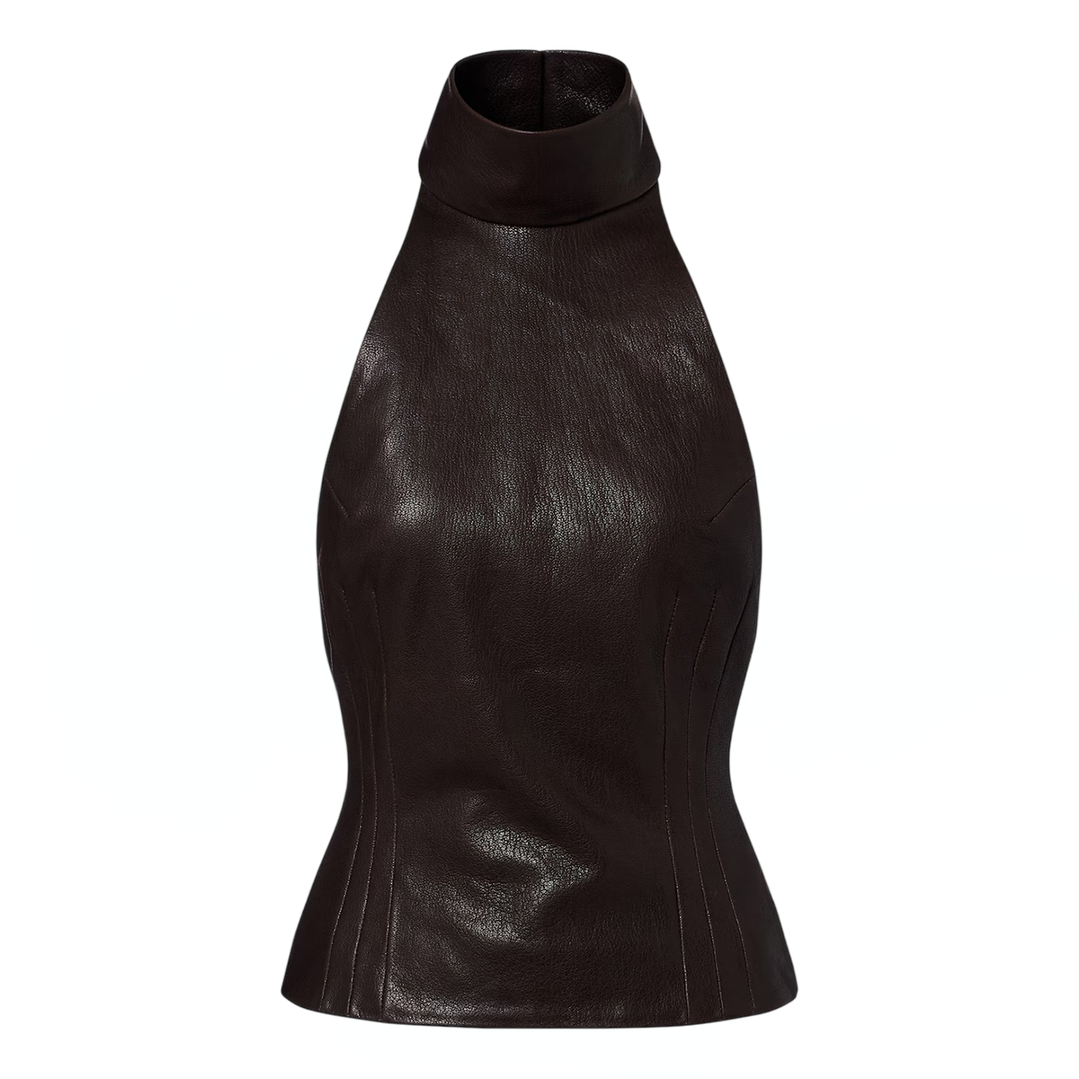 Magda Butrym, Halterneck Leather Top in Brown