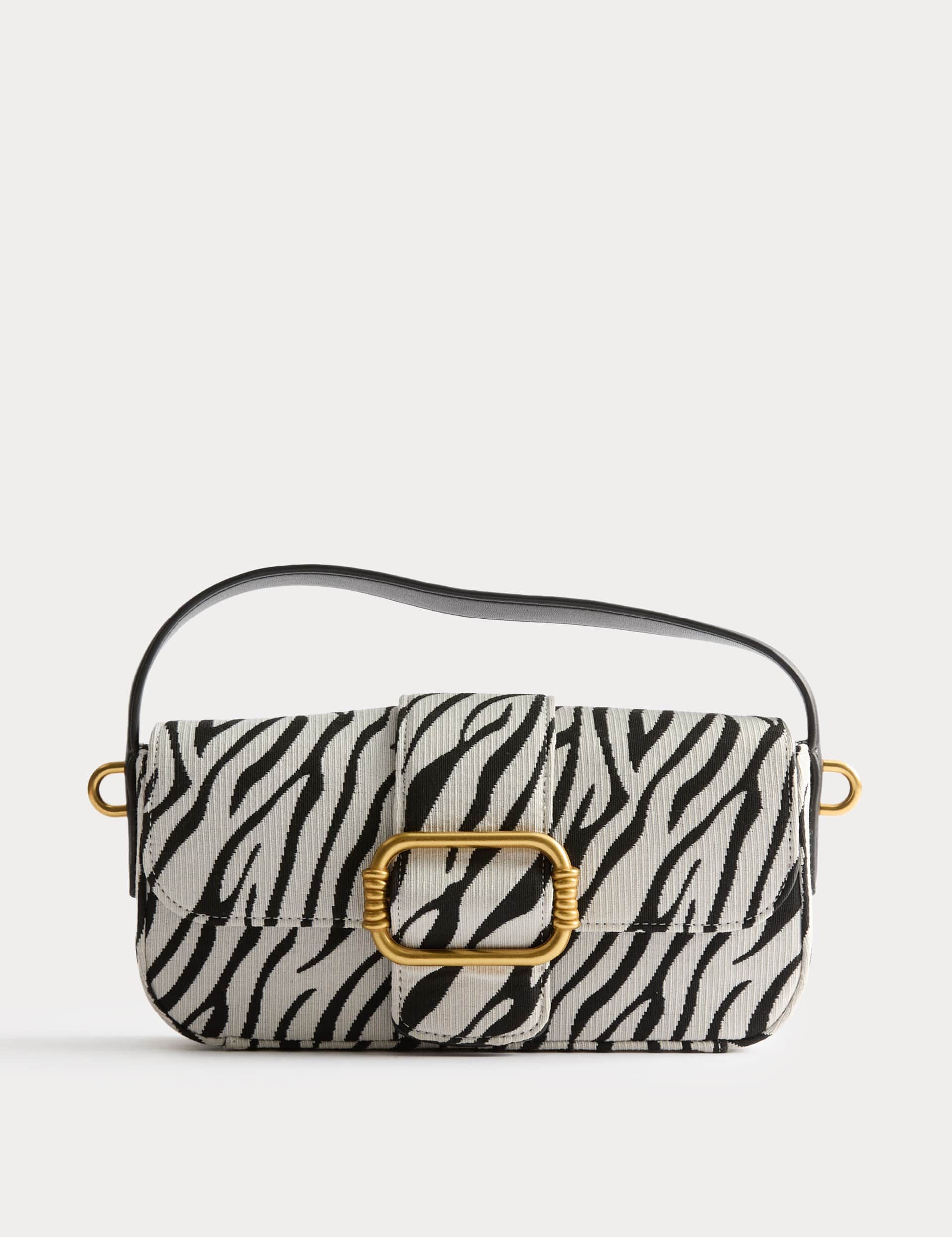 Faux Leather Croc Effect Baguette Bag