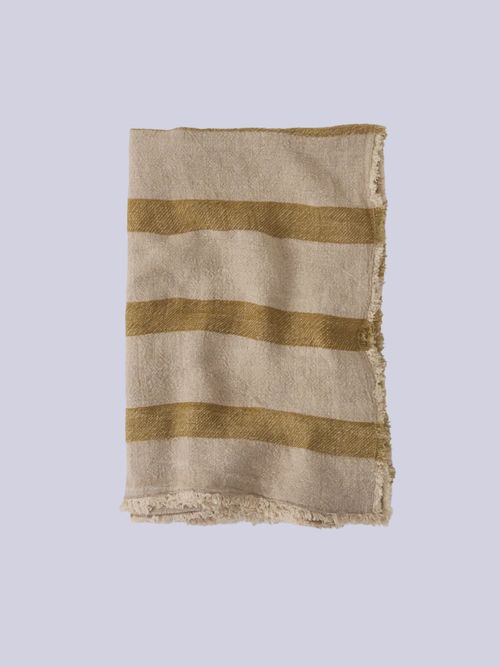Stripe Linen Throw | Amber/natural