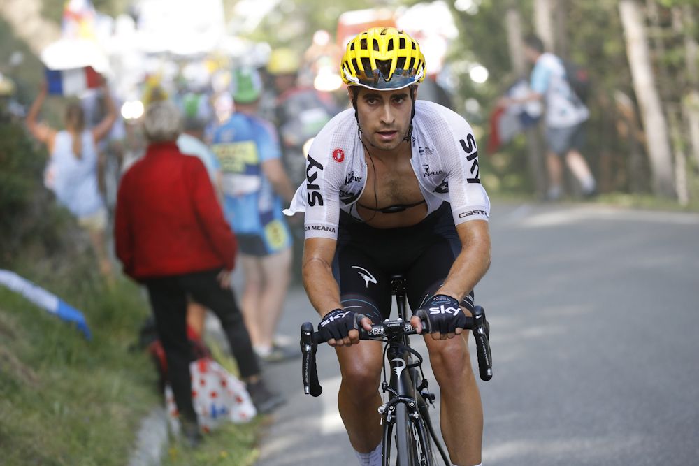 Mikel Landa goes on the attack late during stage 18 at the Tour de France